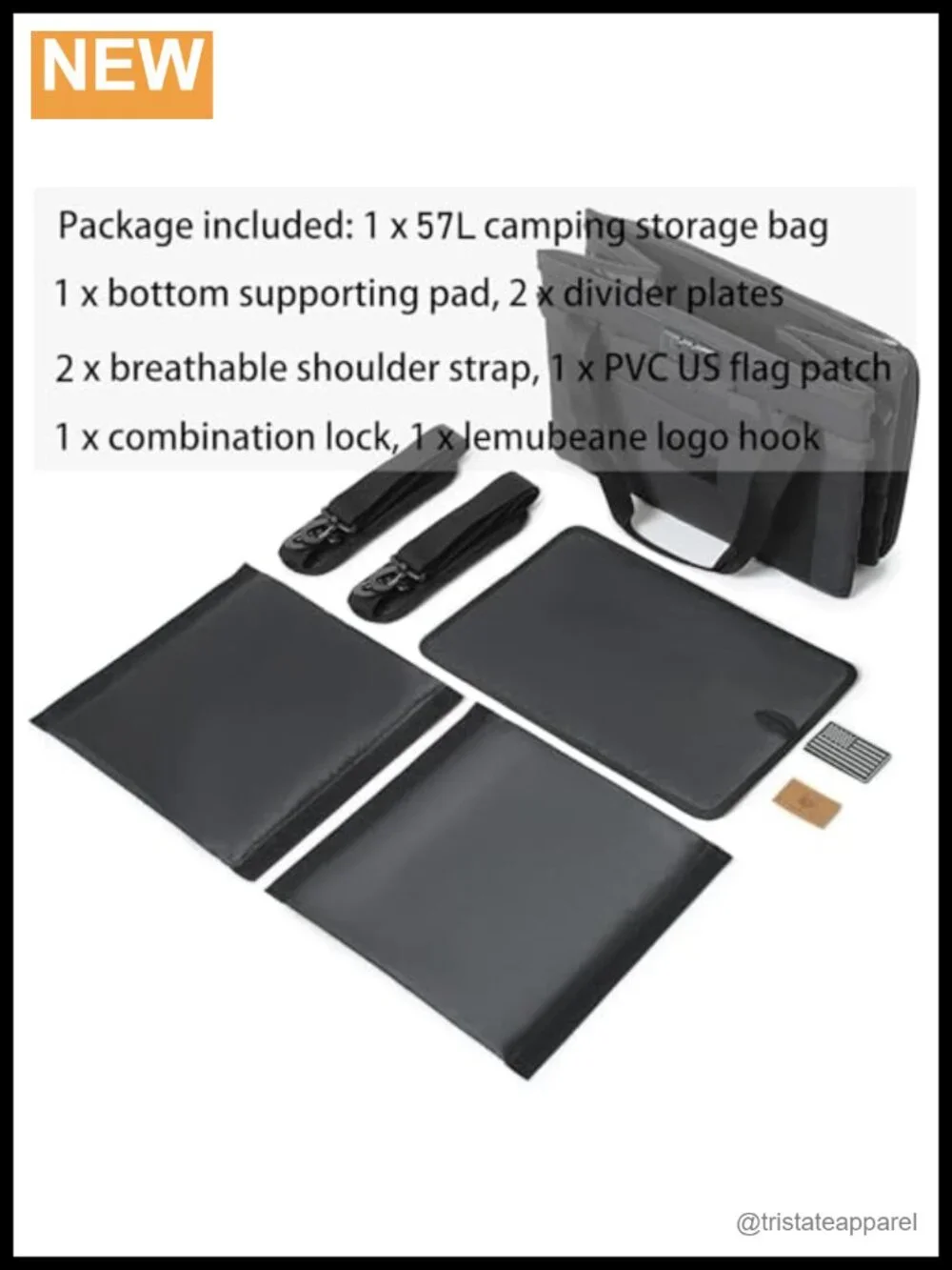 Tactical Camping Storage Bag 38L Utility Tote with Lock